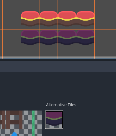 在 TileMap 编辑器中选择备选图块
